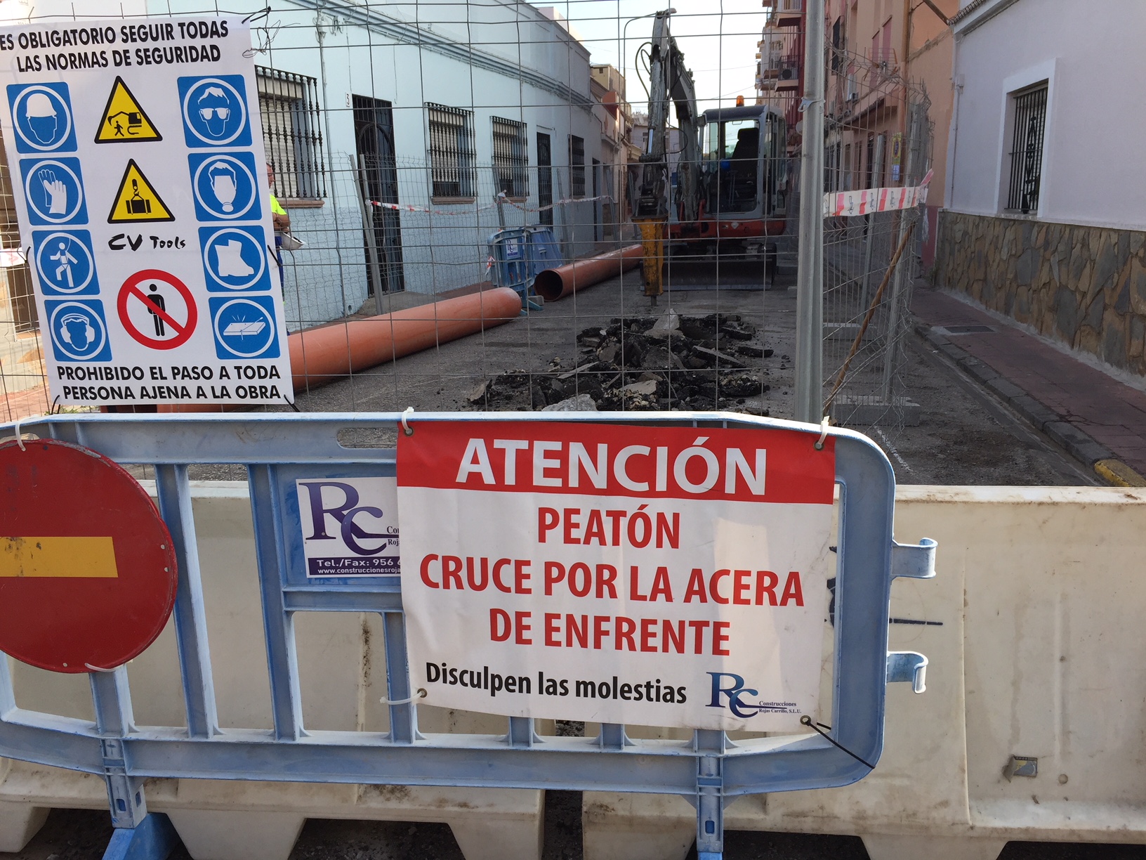 Calle Malaga obra saneamiento