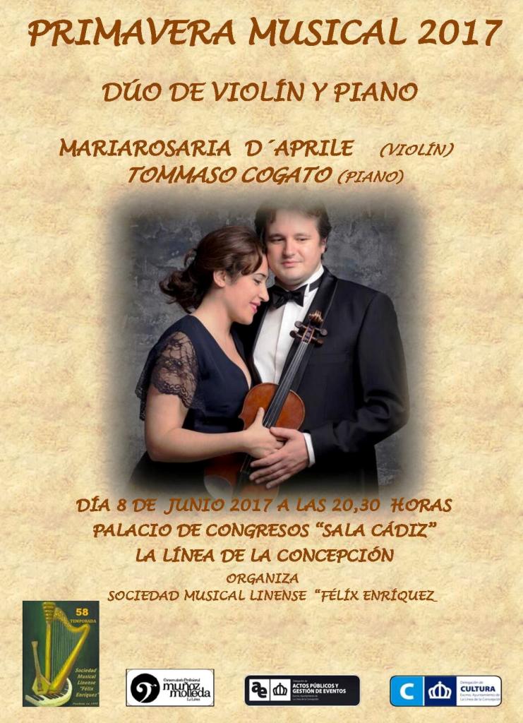 Cartel del concierto de Violin y Piano