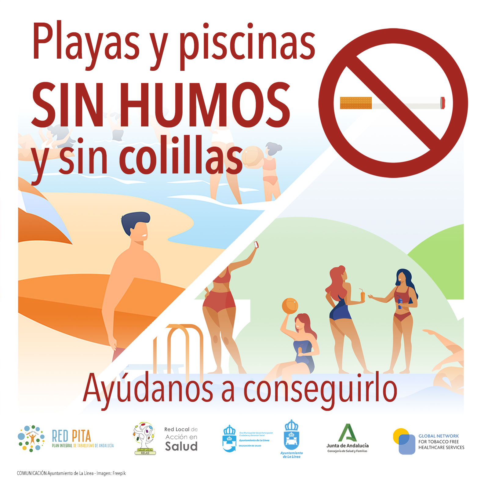 RRSS Playas y piscinas sin Humo