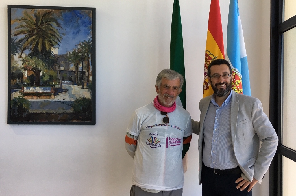 Alcalde con Manuel Garcia Caminando contra el cancer